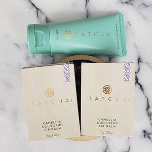Tatcha Camellia Gold Spun Lip Balm + Matcha Clarifying Gel Cleanser Bundle